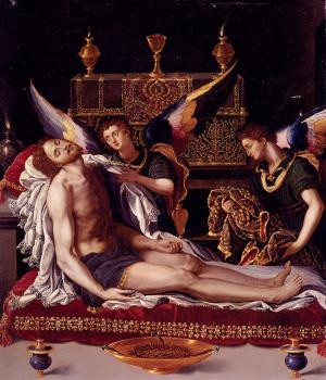 Alessandro Allori : Dead Christ Attended By Two Angels